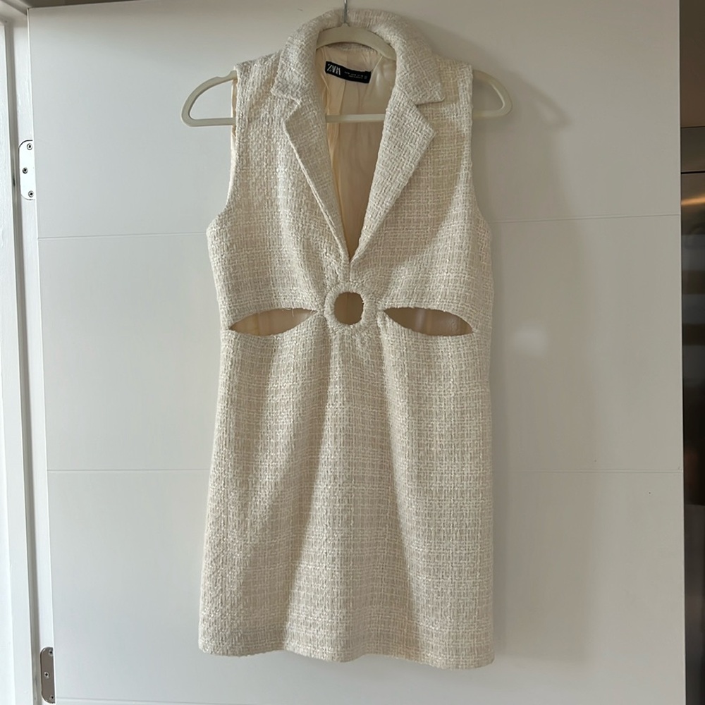 Zara tweed boucle mini dress